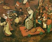 detalj fran fastlagens strid med fastan, Pieter Bruegel